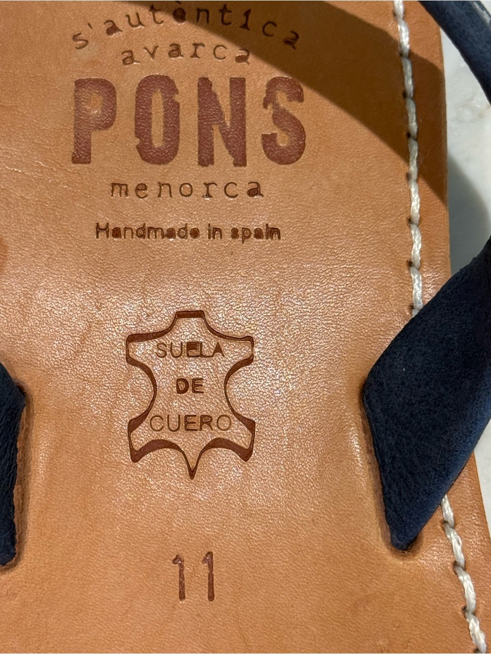 Pons Classic Style Avarca French Blue Leather Sandals size us 11 euro 41 new! - Picture 2 of 7
